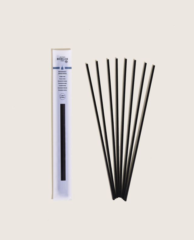 Pack of 8 synthetic black sticks 24cm